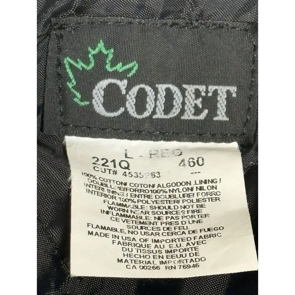 Vintage‎ Codet Mens Quilted Lined Shirt Jacket Plaid Size L Pearl Snap Flannel